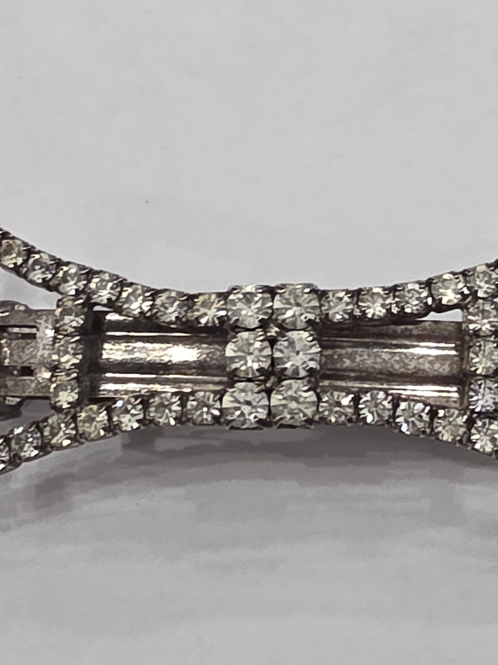 Silver Crystal Bow Hair Clip - Sparkling Accent for Women